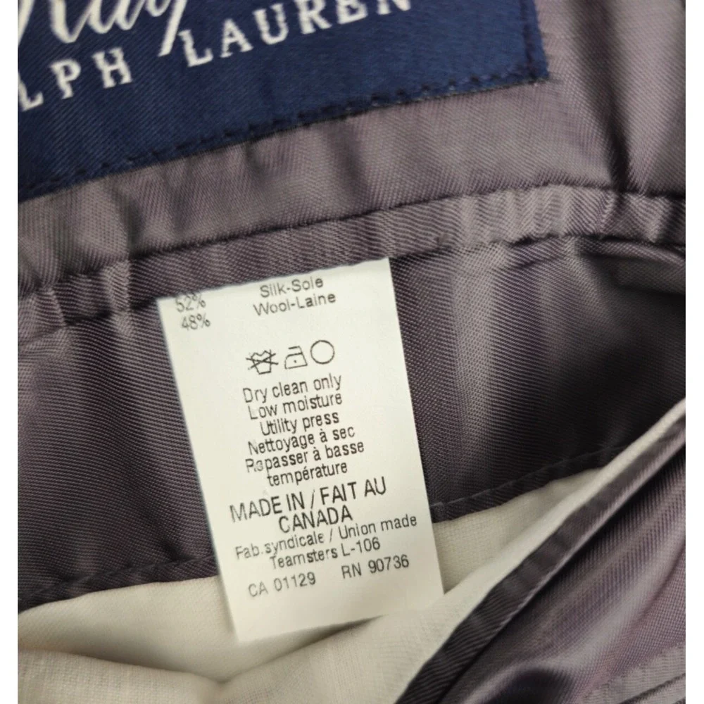 Ralph Lauren Blazer 42R Houndstooth Windowpane Plaid‎ Gray Blue Wool Silk Blend